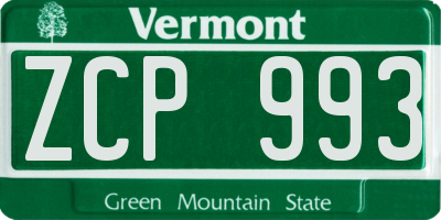 VT license plate ZCP993