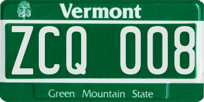 VT license plate ZCQ008