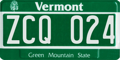 VT license plate ZCQ024