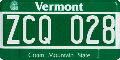 VT license plate ZCQ028