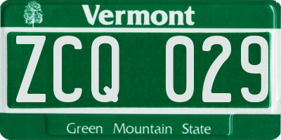 VT license plate ZCQ029