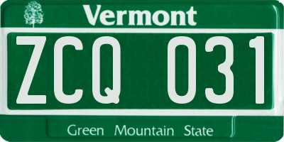 VT license plate ZCQ031
