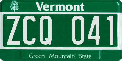 VT license plate ZCQ041