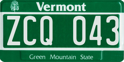 VT license plate ZCQ043