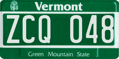VT license plate ZCQ048