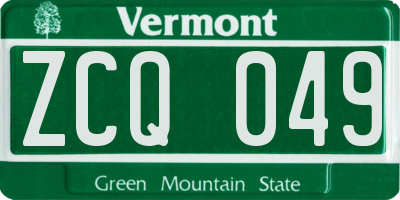VT license plate ZCQ049