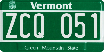 VT license plate ZCQ051