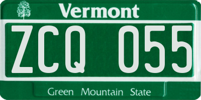 VT license plate ZCQ055