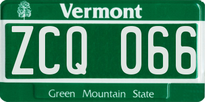 VT license plate ZCQ066
