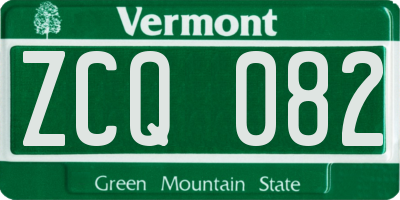 VT license plate ZCQ082