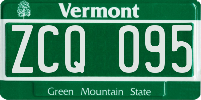 VT license plate ZCQ095