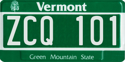 VT license plate ZCQ101