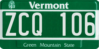 VT license plate ZCQ106