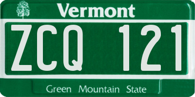 VT license plate ZCQ121