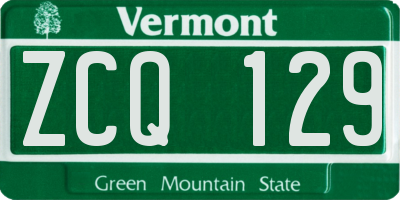 VT license plate ZCQ129