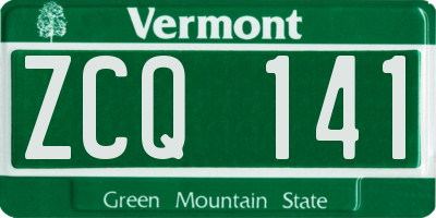 VT license plate ZCQ141