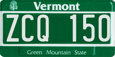 VT license plate ZCQ150