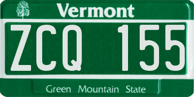 VT license plate ZCQ155