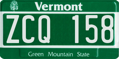 VT license plate ZCQ158