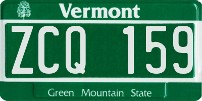 VT license plate ZCQ159