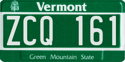 VT license plate ZCQ161