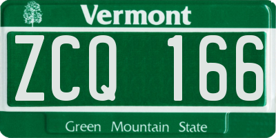 VT license plate ZCQ166