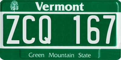 VT license plate ZCQ167