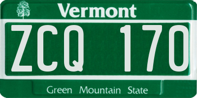 VT license plate ZCQ170