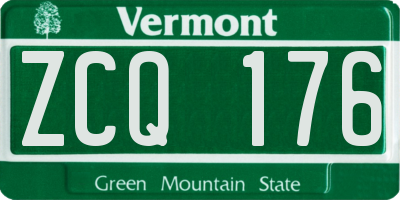 VT license plate ZCQ176