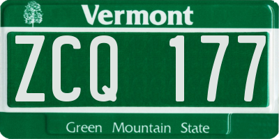 VT license plate ZCQ177