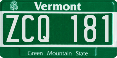 VT license plate ZCQ181