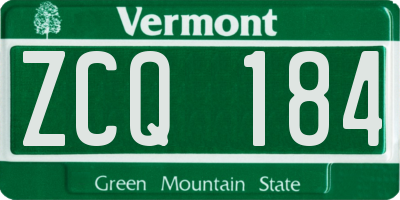 VT license plate ZCQ184