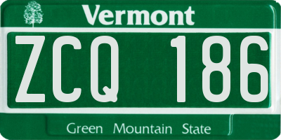 VT license plate ZCQ186