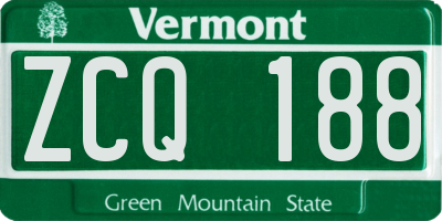 VT license plate ZCQ188
