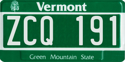 VT license plate ZCQ191