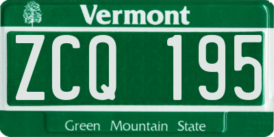 VT license plate ZCQ195