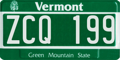 VT license plate ZCQ199