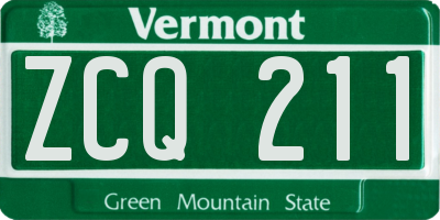 VT license plate ZCQ211