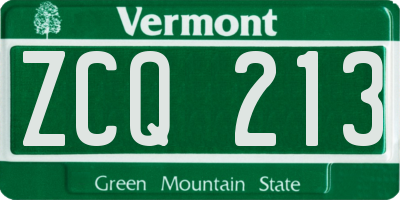 VT license plate ZCQ213