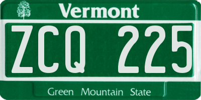 VT license plate ZCQ225