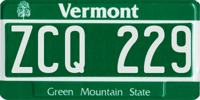 VT license plate ZCQ229