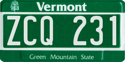 VT license plate ZCQ231