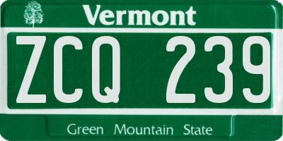 VT license plate ZCQ239