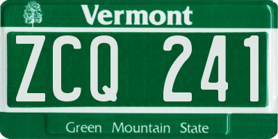 VT license plate ZCQ241