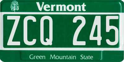 VT license plate ZCQ245