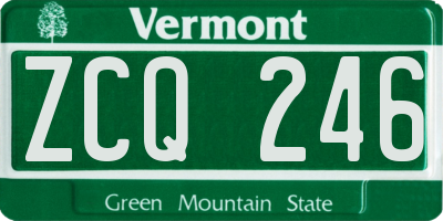 VT license plate ZCQ246