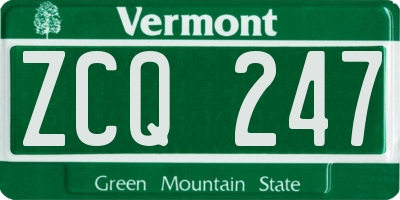 VT license plate ZCQ247