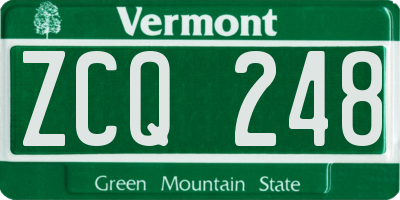 VT license plate ZCQ248