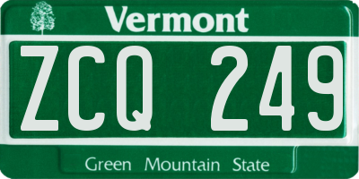 VT license plate ZCQ249