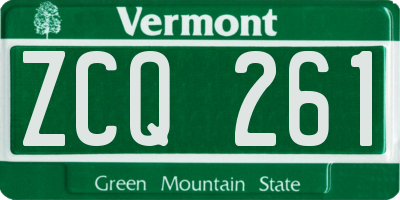 VT license plate ZCQ261